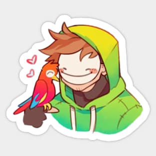 Dream with his Parrot Sticker